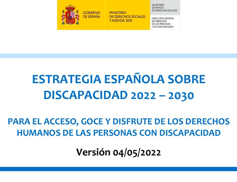 Publicada la Estrategia Española sobre la Discapacidad 2022-2030